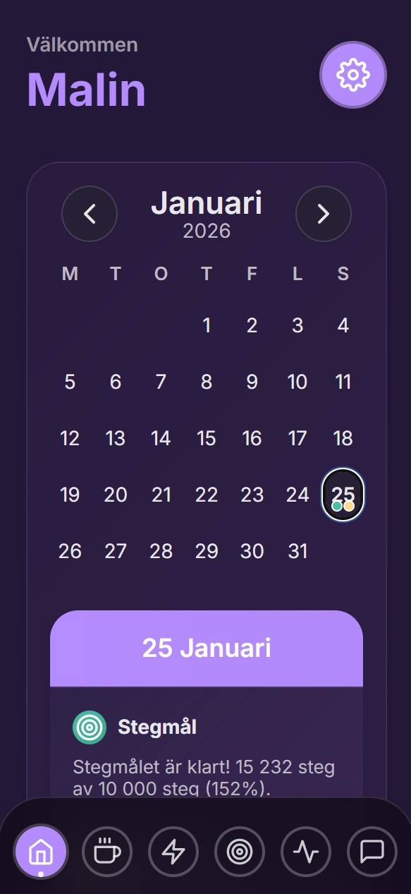 Hem - Översikt och kalender